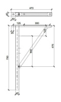 JEREMIAS Стеновая консоль тип 3 III L=750mm с подпоркой