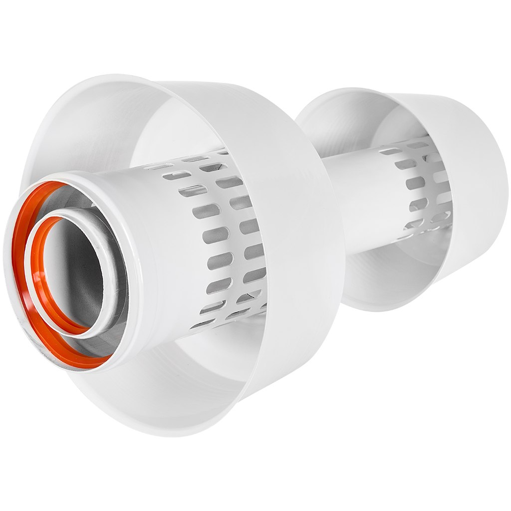 Оголовок ROMMER с ветрозащитой вертикальный D 80/125 БЕЛЫЙ, RCA-8125-000106