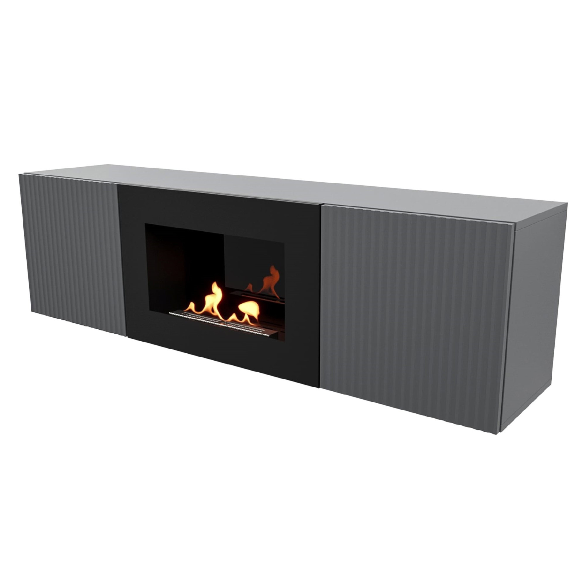 Тумба с биокамином Firelight BFP/P-1400L графит