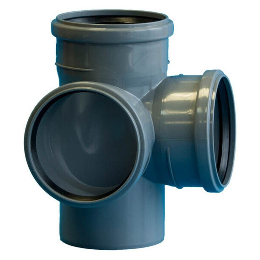 Крестовина Политэк Пайп двухплоскостная 110х110х110/87,5гр. ВК (20)