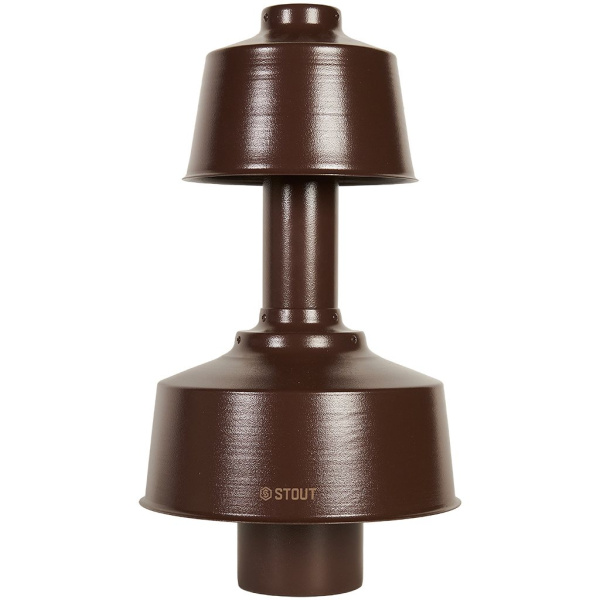STOUT SCR-8610-800022 STOUT Оголовок вертикальный с ветрозащитой конденсац. коакс. D60(п)/100(п) КОРИЧНЕВЫЙ широкий, SCR-8610-800022