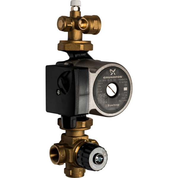 *SDG-0020-002002 STOUT Насосно-смесительный узел с термостатическим клапаном и байпасом; Grundfos UPSO 25-65 130