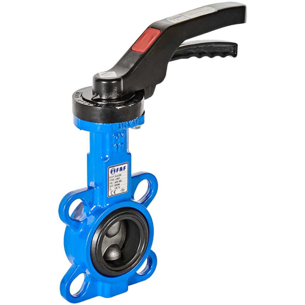 Затвор дисковый поворотный FAF Valve 3500 DN 100 PN 16 межфланцевый из чугуна EPDM с рукояткой, 3500100