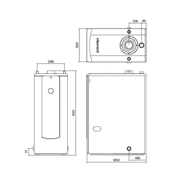 Котел дизельный KITURAMI TURBO-17 напольный, 2 конт., закр.кам.сгор.