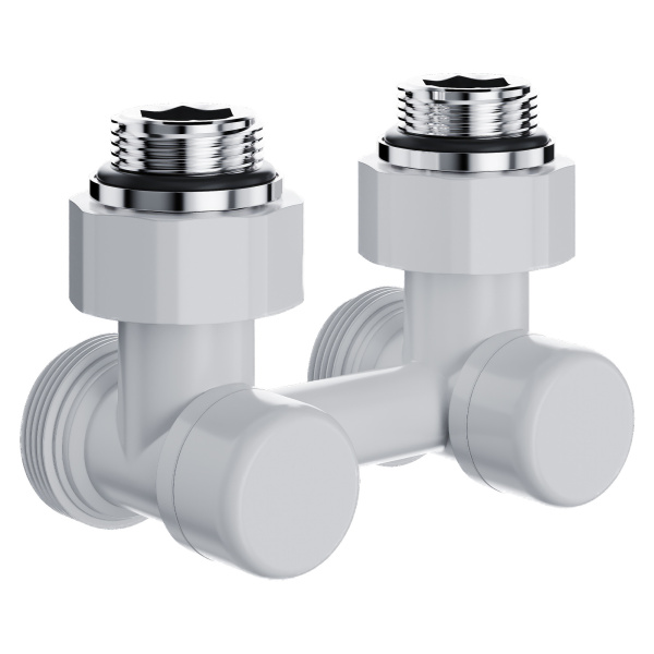 Узел нижнего подключения Royal Thermo Design угловой 1/2"х3/4" EK (белый)