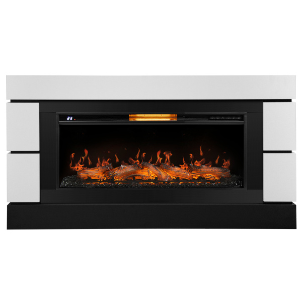 Каминокомплект: Очаг Royal Thermo Aurora RTFP/P-AR40LS, портал Moderno 42/40/36, белый, р/в