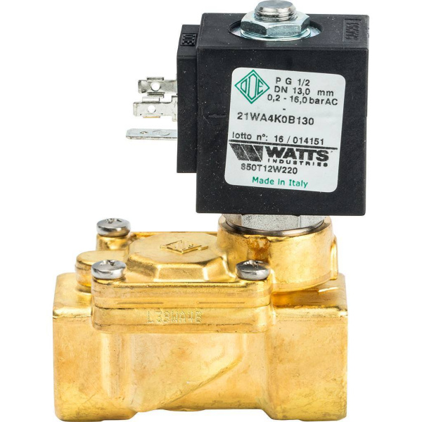 Watts 850Т (850T12W220) Соленоидный клапан для систем водоснабжения 1/2 230V Н.З.