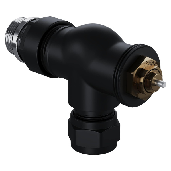 Набор термостатический осевой Royal Thermo Design Pro 15мм М30х1,5 (Черный)