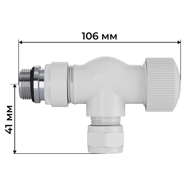 Набор термостатический осевой Royal Thermo Design Pro 15мм М30х1,5 (Белый)