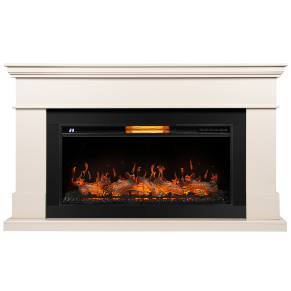 Каминокомплект: Очаг Royal Thermo Aurora RTFP/P-AR40LS, портал California 42/40/36, молочный