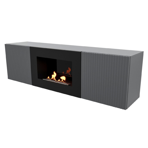 Тумба с биокамином Firelight BFP/P-1400L графит