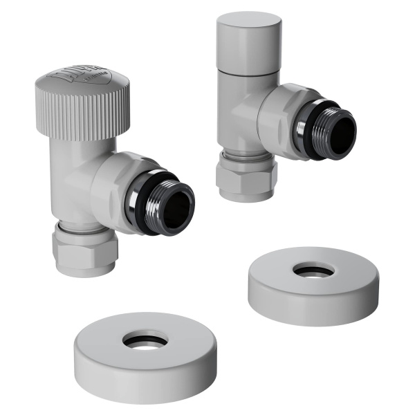 Набор термостатический угловой Royal Thermo Design Pro 15мм М30х1,5 (Белый)